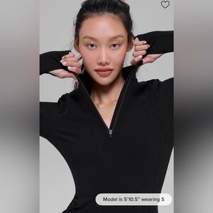 Alo Alosoft 1/2 Zip Rapid Pullover Womens Small Black